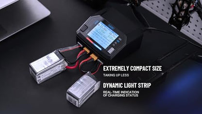 ToolkitRC M6DAC V2/PRO 16AX2 AC200-300W DC800W Dual Channel Smart Charger for 1-6S LiPo LiHV Life Lilon LTO 1-16S NiMH PD65W (M6DAC V2) - size: M6DAC V2