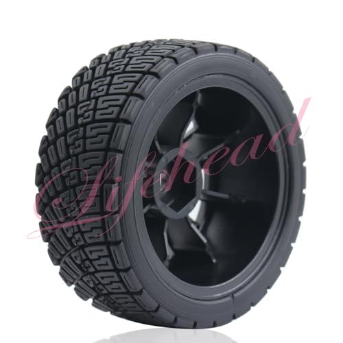 Lifehead 67mm RC On-Road Rally Car Tires and Wheels for 1/10 RC On-Road Touring Drift Car HSP Tamiya XV01 TT01 TT02B HPI Kyosho FAZER MK2 /12mm Hex - color: Black B