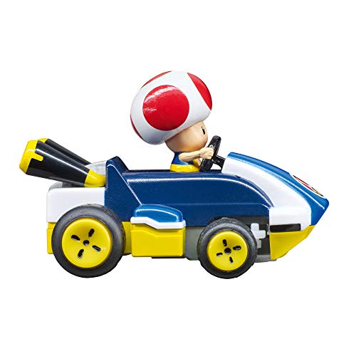 Carrera RC Nintendo Mario Kart 2.4 GHz Mini Collectible Radio Remote Control Toy Car Vehicle - Toad | Official Licensed Mario Miniature Collectible Toy RC Car for Kids 6+, Ready To Run, Rechargeable Battery, Radio RC Racing - style: Toad