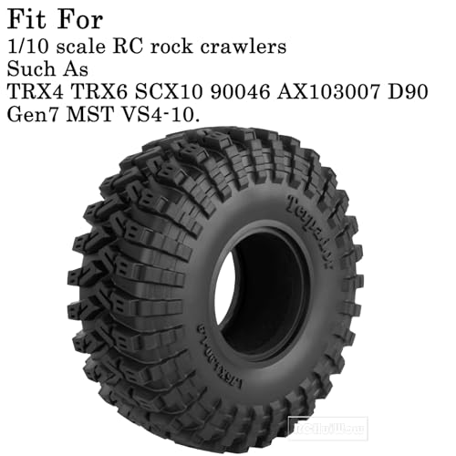 1.9 Inch RC Crawler Tires Skins Soft Rubber Off-Road Tyres for 1/10 TRX4 TRX6 SCX10 90046 AX103007 D90 Gen7 MST VS4-10,RCHuiWow High Grip Mud Terrain Tyres,StyleA - style: StyleA(4pcs)