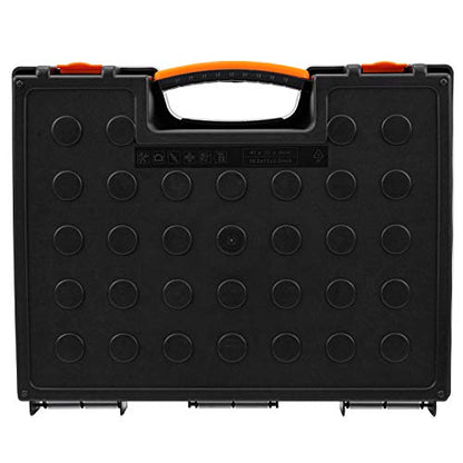 Amazon Basics 19-Removable Compartment Small Parts Organizer, Portable Hardware Storage Box with Customizable Compartments, Black, Orange, 16.5 x 13.2 x 2.4 inches - size: 16.5 x 13.2 x 2.4 inches