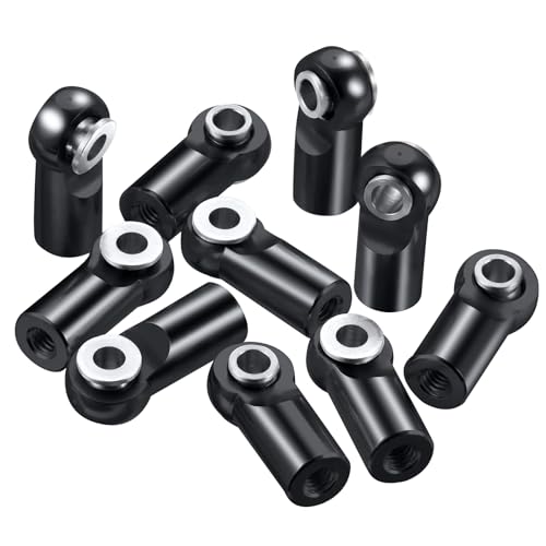 10pcs Metal Tie Rod End Balls M2.5 Ball Joint Head for RC Crawler Car Upgrade Parts (Black) - color: Black