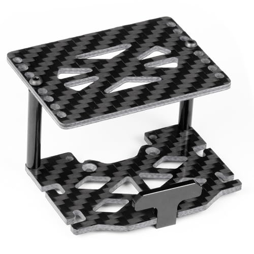 MOHERO RC Battery Tray Double Decker Carbon Fiber ESC Mount Plate for 1/18 RC Crawler Car TRX4M Upgrade Parts