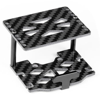MOHERO RC Battery Tray Double Decker Carbon Fiber ESC Mount Plate for 1/18 RC Crawler Car TRX4M Upgrade Parts