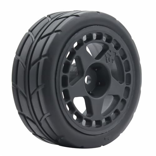 66mm 4PCS 1/10 RC On-Road tires and Hard Plastic wheels set Hex 12mm For WRC Drift Car Conversion 1/10 RC On-Road Car Traxxas Tamiya FW06 TT02 HPI HSP 94122 Kyosho%T066 (black) - color: black