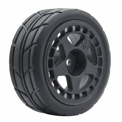 66mm 4PCS 1/10 RC On-Road tires and Hard Plastic wheels set Hex 12mm For WRC Drift Car Conversion 1/10 RC On-Road Car Traxxas Tamiya FW06 TT02 HPI HSP 94122 Kyosho%T066 (black) - color: black