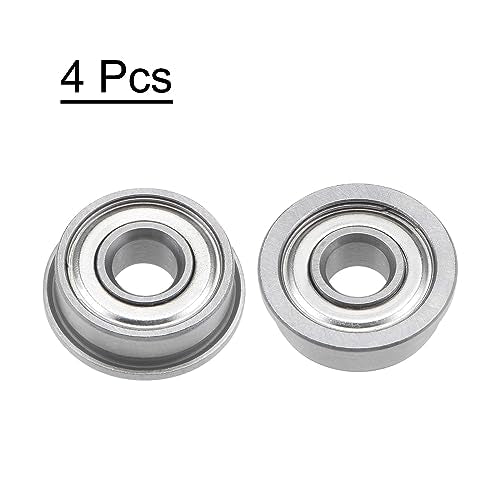 uxcell F694ZZ Flanged Ball Bearing 4x11x4mm Double Shielded Chrome Steel Flange Bearings, 4pcs - size: 4x11x4mm