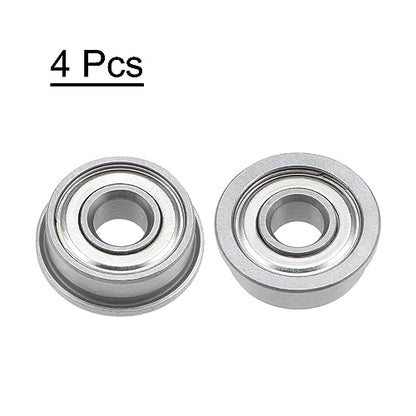 uxcell F694ZZ Flanged Ball Bearing 4x11x4mm Double Shielded Chrome Steel Flange Bearings, 4pcs - size: 4x11x4mm