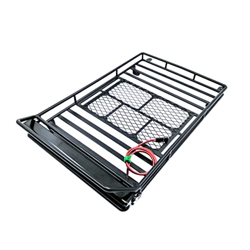 Simulation Climbing Car Luggage Rack Light Car Roof Luggage Carrier Rack Storage Shelf for Rc Crawler - size: 24.80X14.10X2.30CM