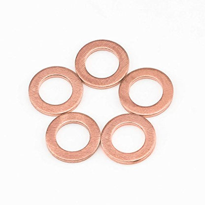 300 Pieces 12 Sizes Copper Metric Sealing Washers Assortment Set