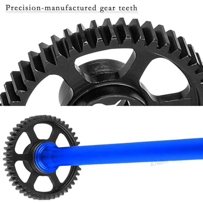 RC 45T Spur Gear Slipper Clutch/Center Slider Driveshaft Upgrades Part for 1/16 Mini Maxx 4WD RTR Brushless Monster Truck (#107154-1),#45 Steel Transmission Gears Spur Gear,Navy Blue - color: Navy Blue-(upgrades Part）