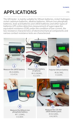 High Precision Lithium Battery Internal Resistance Tester, Intelligent Battery Pack Analyzer, IR 1uΩ-200Ω, Voltage 1mV-±100VDC, AC/DC Resistance Measurement, T-685