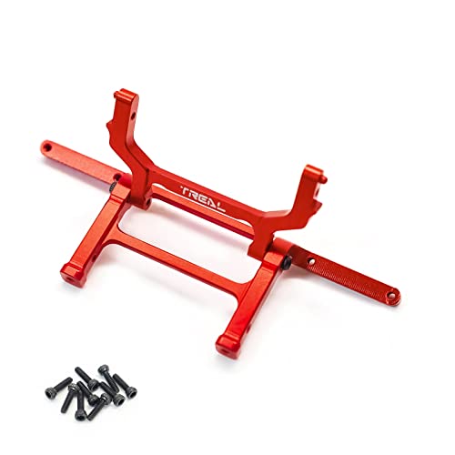 TREAL Aluminum 7075 Rear Bumper Mount & Rear Body Post Mount for Axial SCX24 C10 Upgrades (Red) - color: Red