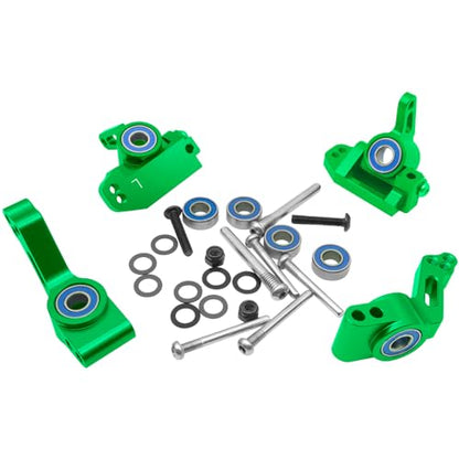 OGRC Caster Block Steering Blocks, Stub Axle Carriers for 1/10 Slash 2WD | Aluminum Front Caster Block&Steering Blocks and Rear Stub Axle Carriers for 1/10 Traxxas slash 2WD #3632 3736 3752 (Green) - color: Green