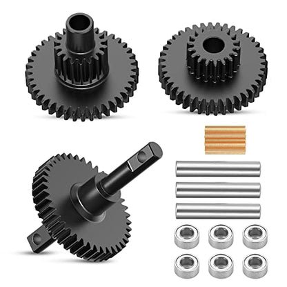 RC Gearbox, Drop-in Gearbox Upgrade Part for 1/18 TRX-4M | Aluminum Alloy Gearbox Housing, Hardened Steel Gears Assembly, Pinion Gear, Ready to Install, Blue