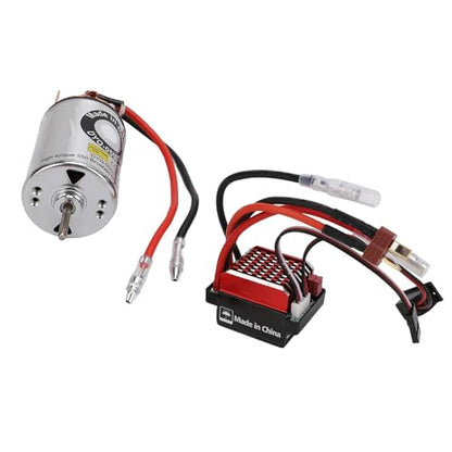 Alomejor 550 Brushed Motor, High Purity Copper Windings 60A ESC Combo with T Plug for 1/10 RC Crawler Car Axial SCX10 II III (37T) - size: 37T