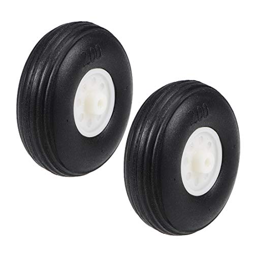 uxcell Tire and Wheel Sets for RC Car Airplane,PU Sponge Tire with Plastic Hub,2" 2pcs - size: 2 Inch