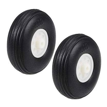 uxcell Tire and Wheel Sets for RC Car Airplane,PU Sponge Tire with Plastic Hub,2" 2pcs - size: 2 Inch