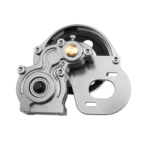 Aluminum Complete Transmission Gearbox for 1/10 Axia SCX10, SCX10 II 90046 90047 RC Crawler Upgrade (Gray) - color: Gray