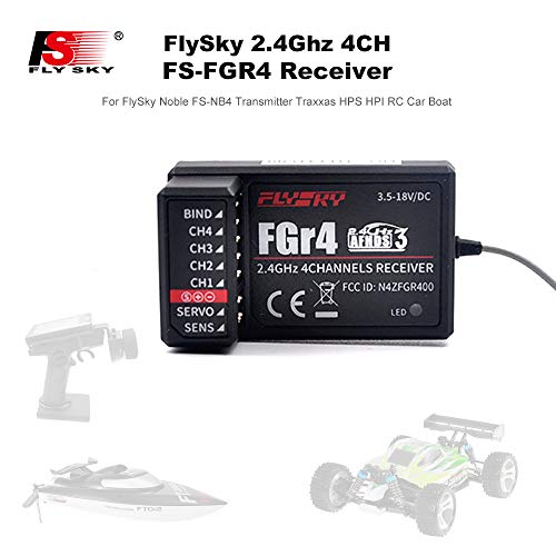 Flysky Noble NB4 Pro Receiver FS-FGR4 Receiver V2 4CH AFHDS3 2.4Ghz for Rc Car, Rc Truck, Rc Crawler and Rc Boat (FS-FGR4 Receiver) - style: FS-FGR4 Receiver
