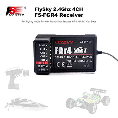 Flysky Noble NB4 Pro Receiver FS-FGR4 Receiver V2 4CH AFHDS3 2.4Ghz for Rc Car, Rc Truck, Rc Crawler and Rc Boat (FS-FGR4 Receiver) - style: FS-FGR4 Receiver