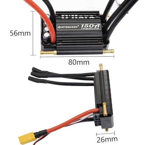 O'Hara 150A 2-6S LiPo ESC Waterproof Brushless Electronic Speed Controller with BEC and XT90 6.0mm Banana Head Connector for RC Boats Model Ship - size: 150A ESC