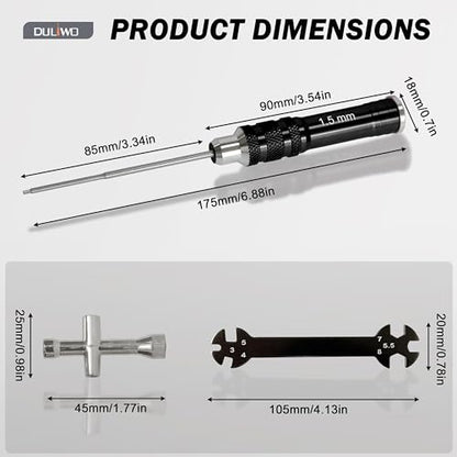 Hex Driver Set 7PCS 0.9 1.27 1.3 1.5 2.0 2.5 3.0mm RC Tool Kit | Precision allen screwdriver set 0.9–3.0mm for RC car drone helicopter repair and model repair - color: 7pcs Screwdrivers(black)