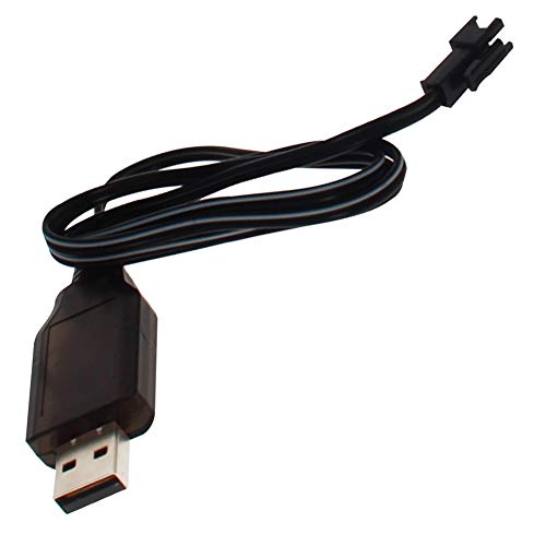 Heyiarbeit RC USB Charging Cable Nickel Cadmium Nickel Hydrogen 7.2V Adapter Cable SM-2P for RC Ni-MH Ni-CD Battery Black 1Pcs - size: SM-2P 1Pcs