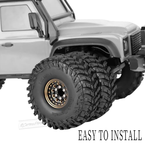 1.0 Beadlock Dually Wheels and Tires for 1/24 1/18 RC Crawler Car SCX24 TRX4M,Soft Mud Tires 1.0 Beadlock Tires Set Brass 1.0 Beadlock Wheels Double Wheels,4pcs,Style1 - style: Style1(4pcs)