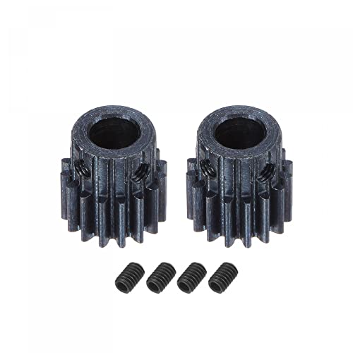 uxcell 1Mod 16T Pinion Gear 8mm Bore Hardened Steel Motor Rack Spur Gear with Step for RC Car Truck Buggy Gear Drive, 2 Set