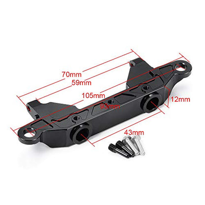 Metal Front Plate Bumper Mount for AXIAL SCX10-III AXI03007 1/10 RC Crawler Car (Black) (Rear) - style: Rear