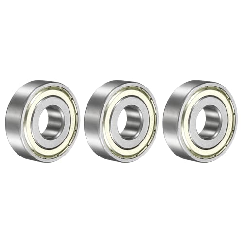 uxcell 3 Pcs 1628ZZ Deep Groove Ball Bearing 5/8" x 1-5/8" x 1/2" Double Metal Sealed, Chrome Steel Bearings - size: 1628ZZ 5/8" x 1-5/8" x 1/2"
