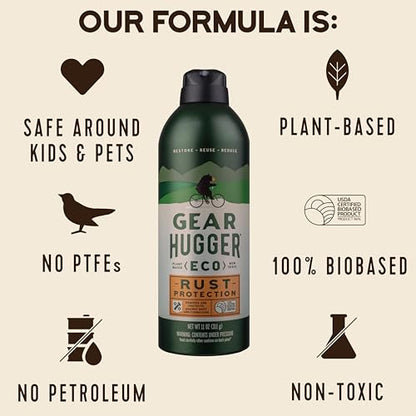 Gear Hugger Rust Protection Spray, Plant-Based, No PTFE (11oz, 2-Pack) - size: 11 oz, Pack of 2