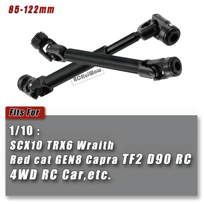 Universal Drive Shaft(85-122MM) Upgrades Part for 1/10 SCX10 II Red cat D90 Gen7/Pro GEN8 RC 4WD,Harden Steel #45 RC Driveshafts,2PCS,Black - size: 85-122mm(2pcs)