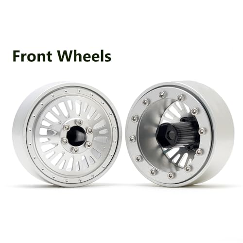 DJX CNC 1.3 inch Front Rear Dually Beadlock Wheels Rim for RC Crawler Car 1/24 Axial SCX24 F150 C10 1/18 Redcat Ascent18 Traxxas TRX4M RC Upgrades Parts(Silver) - color: Sliver