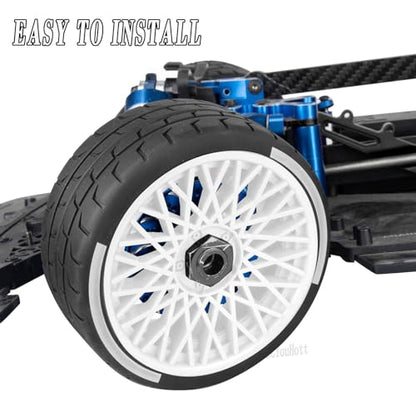 RC (4PCS) Wheels and Tires for 1/8 Typhon 6s BLX,1/7 Infraction 6S BLX/Limitless,RC Highway Truck Tires,Plastic Wheel with Foam Inserts,White - color: White- (Wheel Tires)