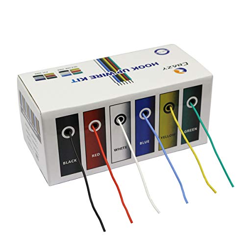 CBAZY™ Hook up Wire Kit (Stranded Wire Kit) 20 Gauge Flexible Silicone Rubber Electric Wire 6 Colors 19.6 feet Each 20 AWG - size: 20AWG