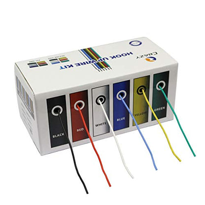 Hook up Wire Kit (Stranded Wire Kit) 30 Gauge Flexible Silicone Rubber Electric Wire 6 Colors 32.8 feet Each 30 AWG - size: 30AWG