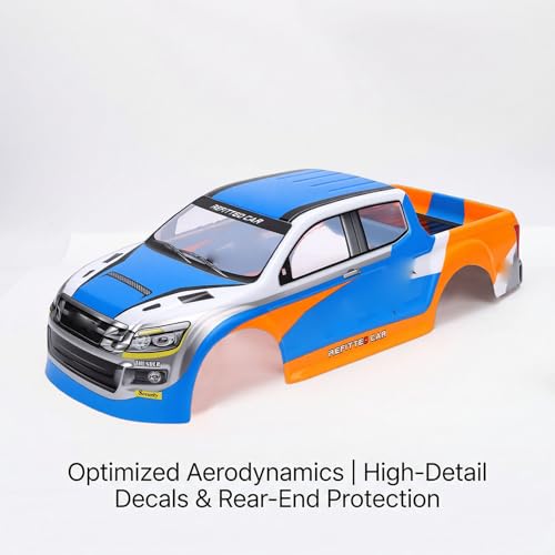 GOWENIC RC Car Body Shell 1/10 Scale Universal Painted Precut 26cm Wheelbase for Pickup Truck, Modification Shell for Hobby Model (Blue) - color: Blue