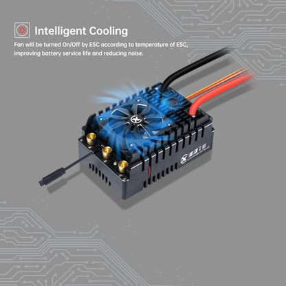 XC E3 Sensored Brushless ESC for RC Car, 6-12S Lipo,300A Continuous Current,10-25A、6.0/7.4/8.4V BEC,Applicable to 1/5,Support Turbo Timing and APP Control - size: E3