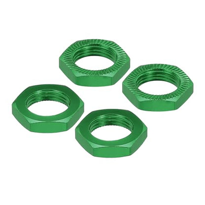 MECCANIXITY Aluminum 17mm RC Wheel Nut Thread M12x1.0mm Hex Wheel Nuts RC Wheel Nut for 1/8 RC Model Car Trucks Off Road Car Upgraded Parts Pack of 4(Green) - color: Green