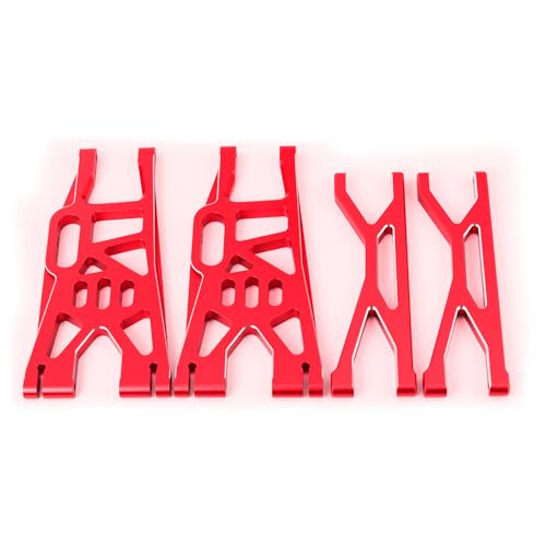 Aluminum Front Upper & Lower Suspension Arms Upgrades Set for 1/5 X-Maxx XMaxx RC Car (Red) - color: Red