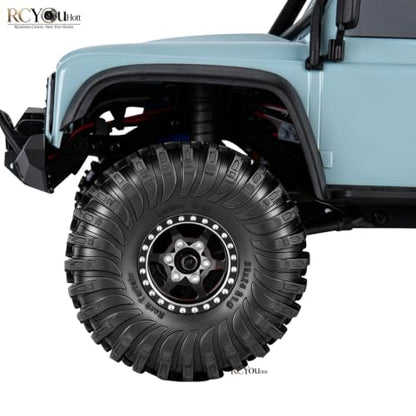 RC 1.0 Beadlock Wheels Tires Set for 1/24 SCX24 FCX24 1/18 Trx4m RC Crawler Car,Aluminum Wheel Rims/Soft Rubber Tires Wheel Tire,(4PCS) 1.0 Beadlock Wheels,Black - color: Black- (Wheel Tires)