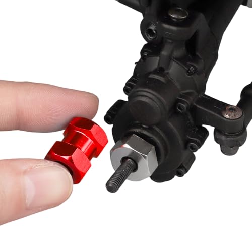4-Pack HobbyPark 12mm Wheel Hex Drive Hubs Combiner Coupler Aluminum 15mm Offset Extension for 1/10 RC Crawler Car Parts (Red) - color: Red, size: 15mm Length