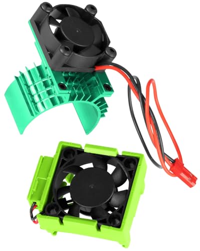 VXL-3s High Velocity Fan Heatsink Set Upgrades Part for 1/10 Slash/Rustler/Stampede VXL 4X4 2WD, ESC Motor Cooling Fan Hops Up,Green - color: Green/(for 2wd 4wd)