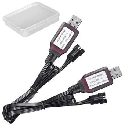 7.4v Battery Charger SM-4P Plug (Positive) 2S li-on Li-po USB Battery for RC Car/RC Boat/Gel Blaster