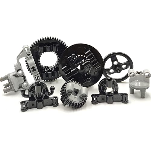 dspitwod MOC Technical Wheels Connectors Rack Gear Car Suspension Building Brick Accessories Pieces Sets STEM Learning Kits Engineering Toy Gift for Kids … - style: 144 TECHNIC PARTS
