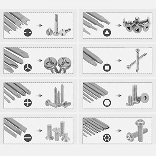 50Pcs Extra Long Security Bit Set,Screwdriver Bit Set, Extra Long Magnetic Driver Kit CR-V ABS Screwdriver Bit, Square Flat Hex Spline Clutch Torq Multi Sizes Screwdriver Bits