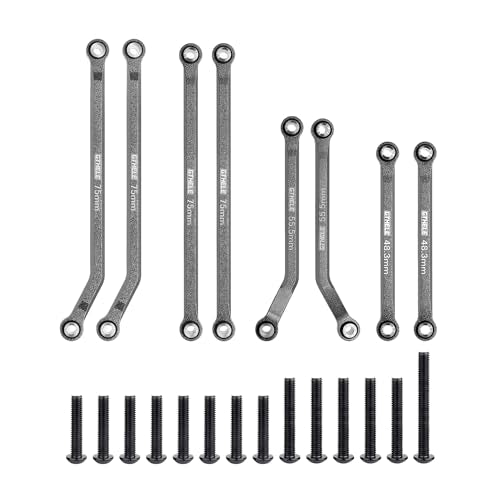 High Clearance 4 Links Set Aluminum Linkage for Traxxas 1/18 TRX4M K10 F-150 Upgrade Parts RC Crawler Car (Titanium) - color: Titanium