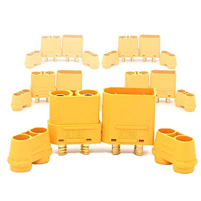 5 Pairs Amass XT90 XT-90 XT90H Male and Female Bullet Connector Plug for RC Lipo Battery Motor, ESC, and Charge Lead - style: XT90H Connector